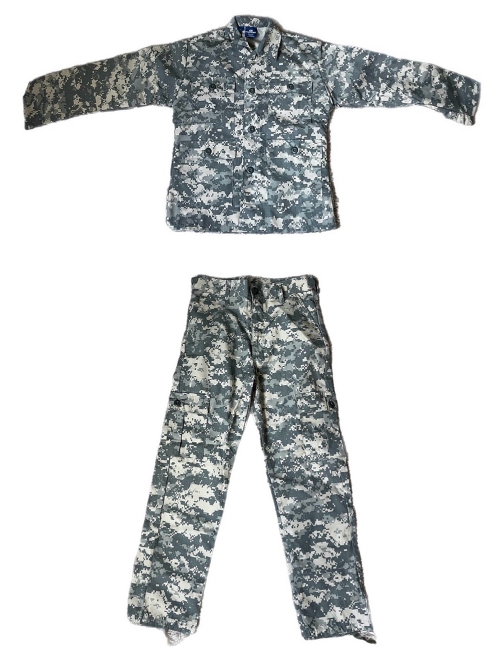 Y2K 14 Boys Kids Digital Camo Military Uniform Set Utility Shirt Jacket Pants